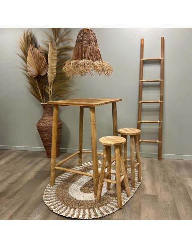 Tabouret haut Branche de Teck