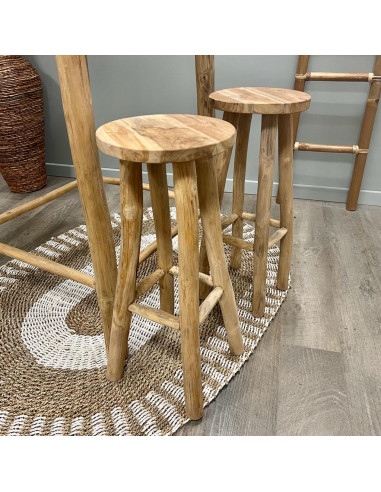 Tabouret haut Branche de Teck