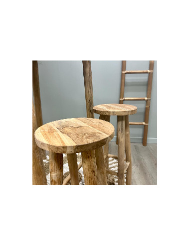 Tabouret haut Branche de Teck