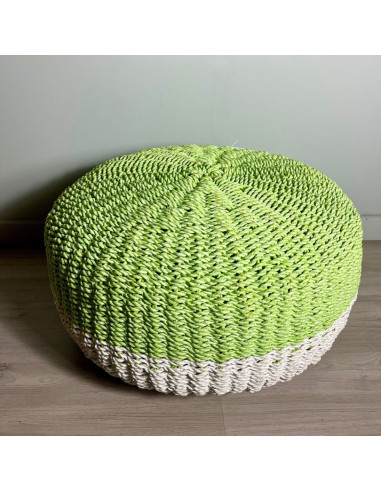 Pouf Balinais - Blanc/Vert