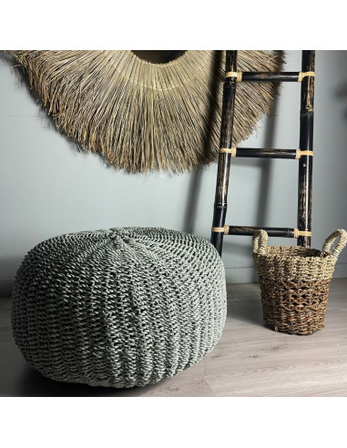 Pouf Balinais - Bleu/Vert