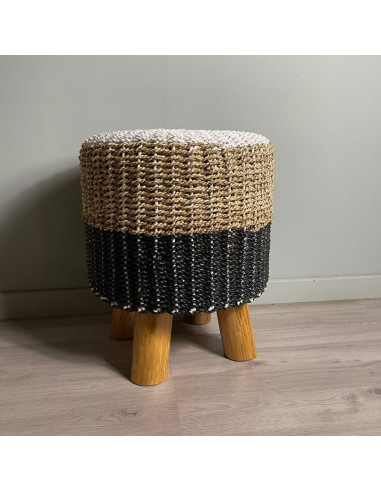 Tabouret Balinais Tressé -...