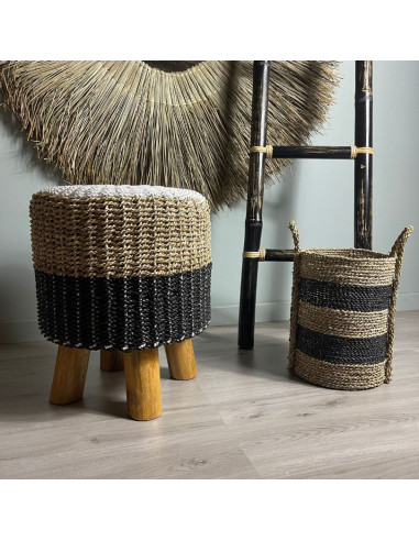 Tabouret Balinais Tressé -...