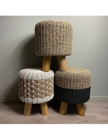 Tabouret Balinais Tressée - Naturel