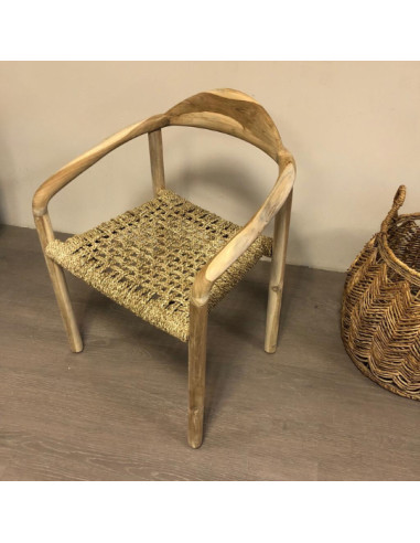Chaise en Teck Brut et cordes