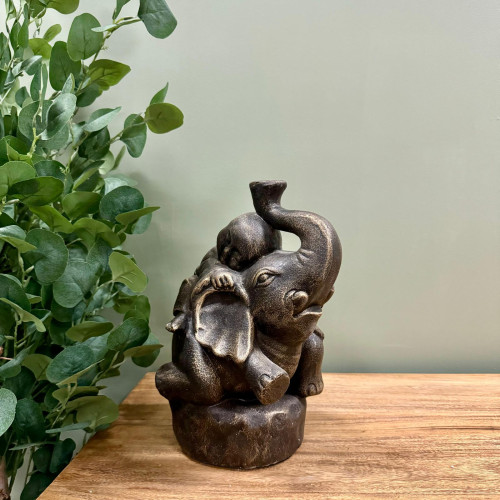 Statuette Bouddha sur éléphant