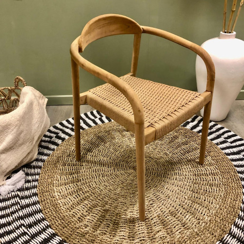 Chaise Teck et cordes New