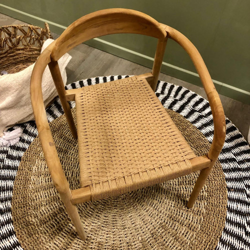 Chaise Teck et cordes New