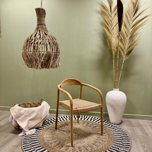 Chaise Teck et cordes New