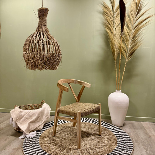 Chaise Teck et cordes design