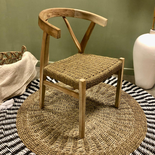 Chaise Teck et cordes design