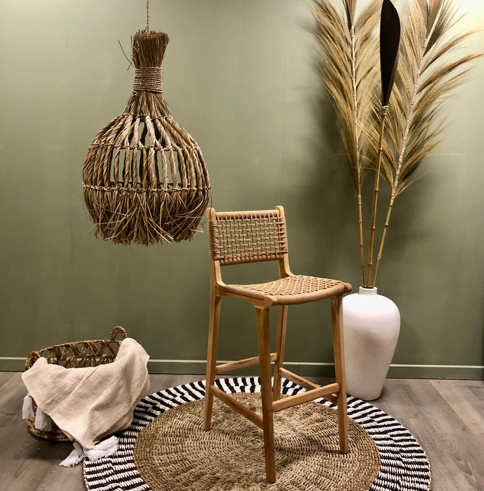 Chaise haute Teck et cordes