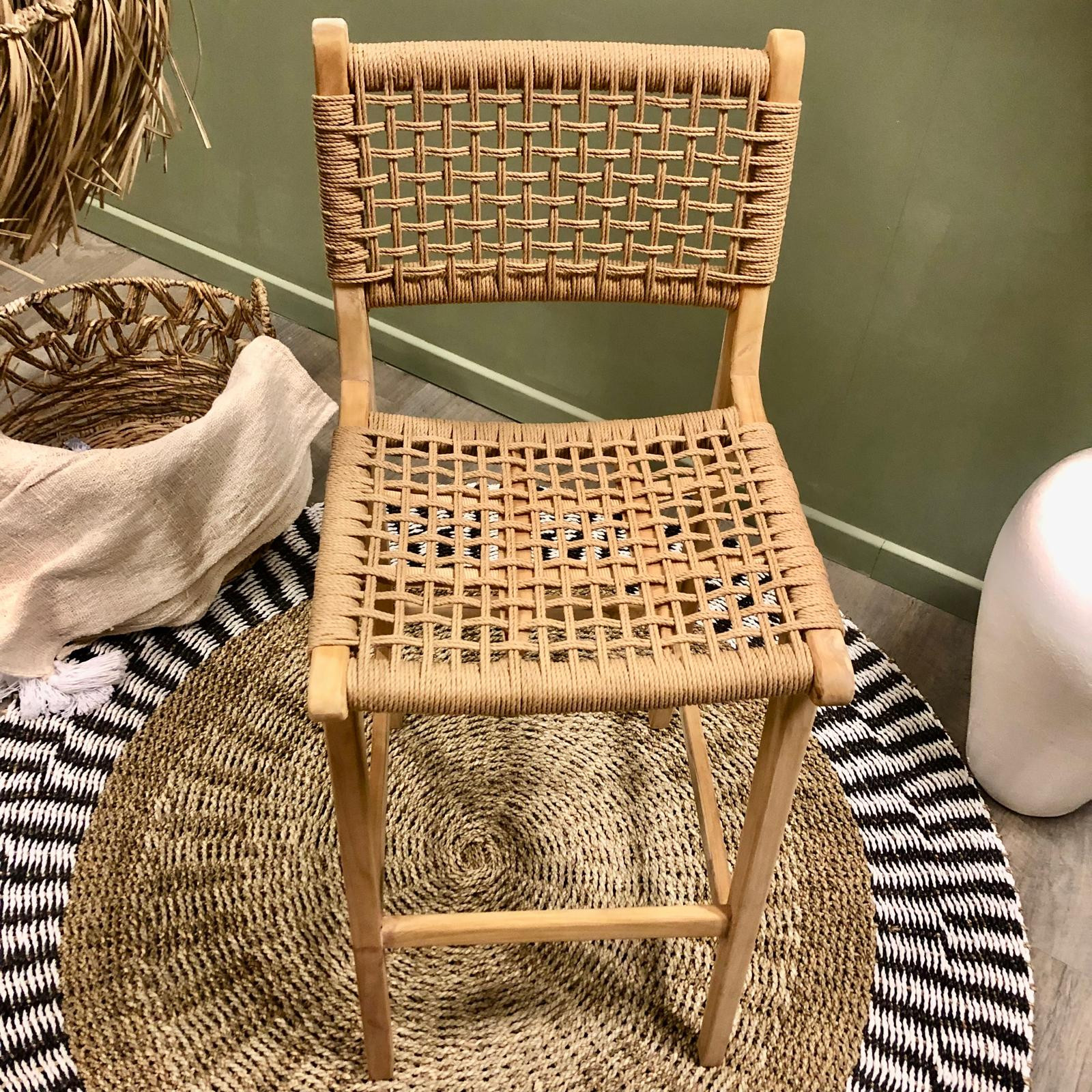 Chaise haute Teck et cordes 2