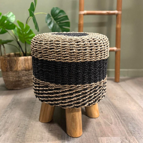 Tabouret Balinais Tressée - cible...