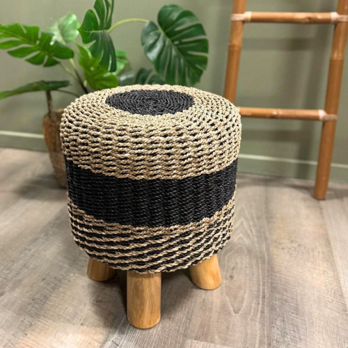 Tabouret Balinais Tressée - cible...