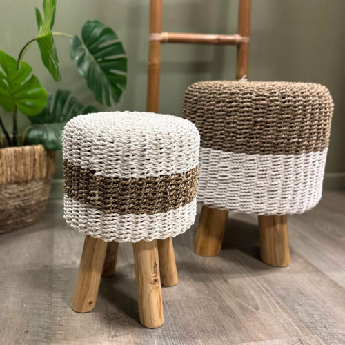 Mini tabouret Balinais Tressé -...