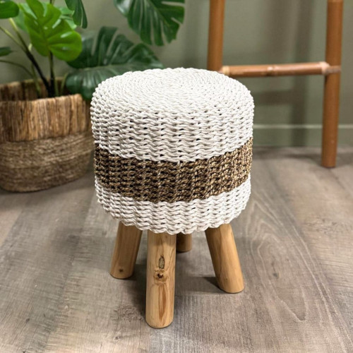Mini tabouret Balinais Tressé -...