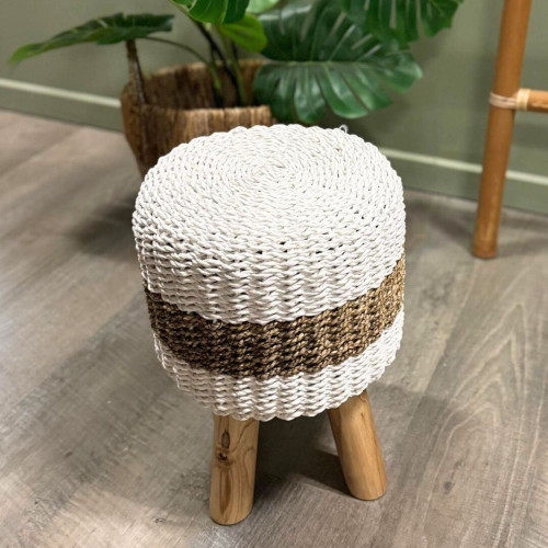 Mini tabouret Balinais Tressé -...