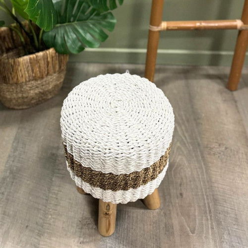 Mini tabouret Balinais Tressé -...