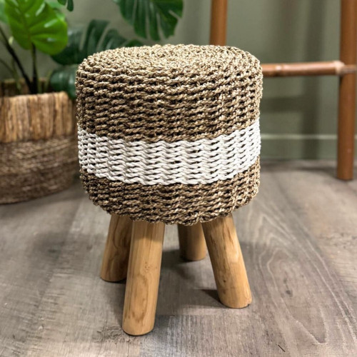 Mini tabouret Balinais Tressé -...