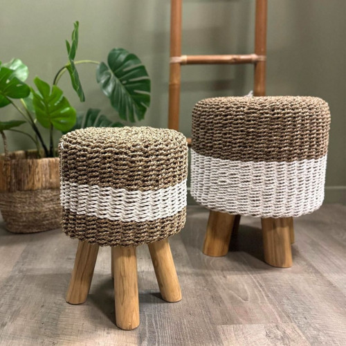 Mini tabouret Balinais Tressé -...