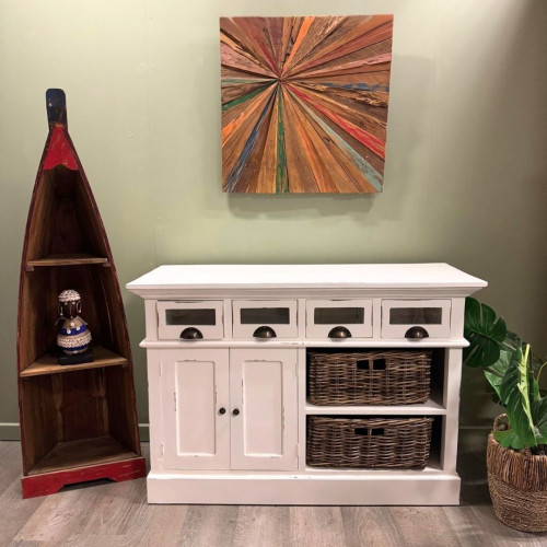 Meuble de rangement Mahogany blanc -...