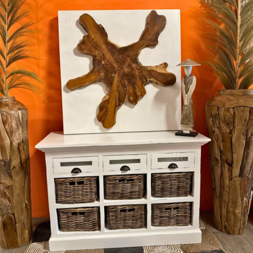 Meuble de rangement Mahogany blanc -...