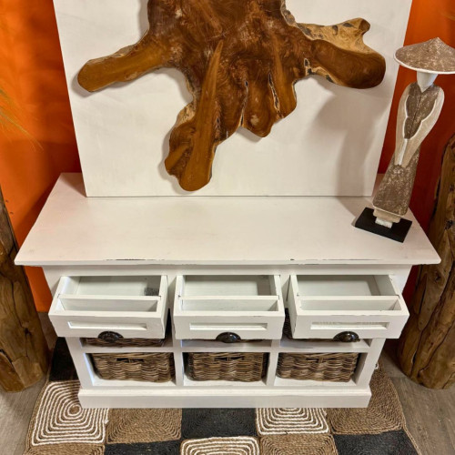 Meuble de rangement Mahogany blanc -...