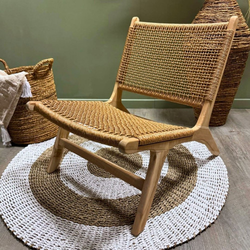 Fauteuil balinais cordes beige