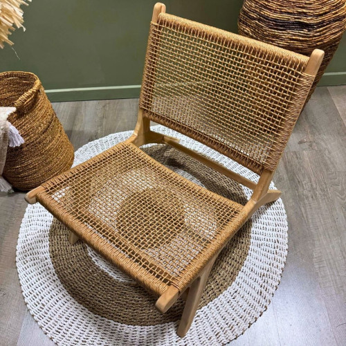 Fauteuil balinais cordes beige