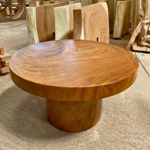 Table basse Suar massif pied circulaire