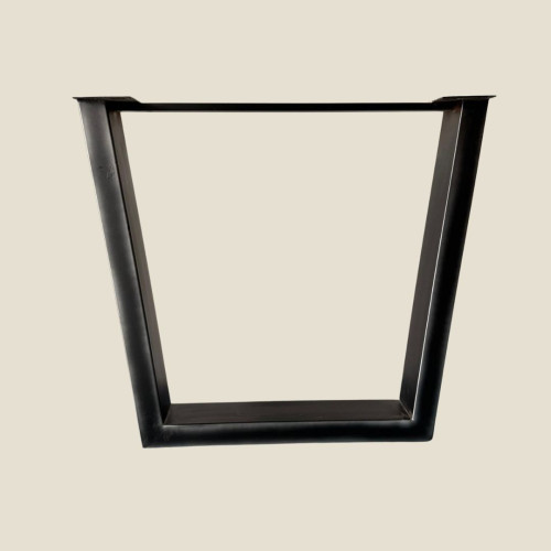 Table Teck pied métal Forme "V" -...