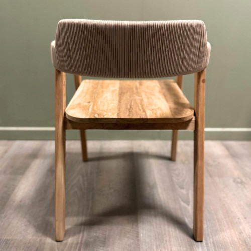 Fauteuil en Teck Brut - Finition cordes