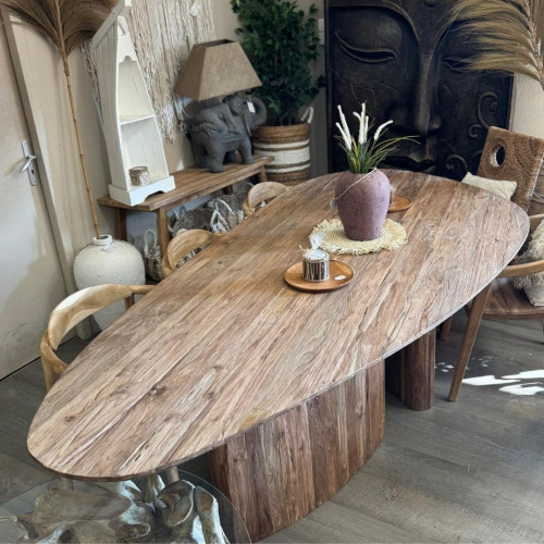 Table Teck recyclé - Ovale