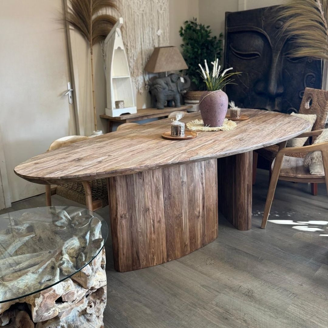 Table Teck recyclé - Ovale 2