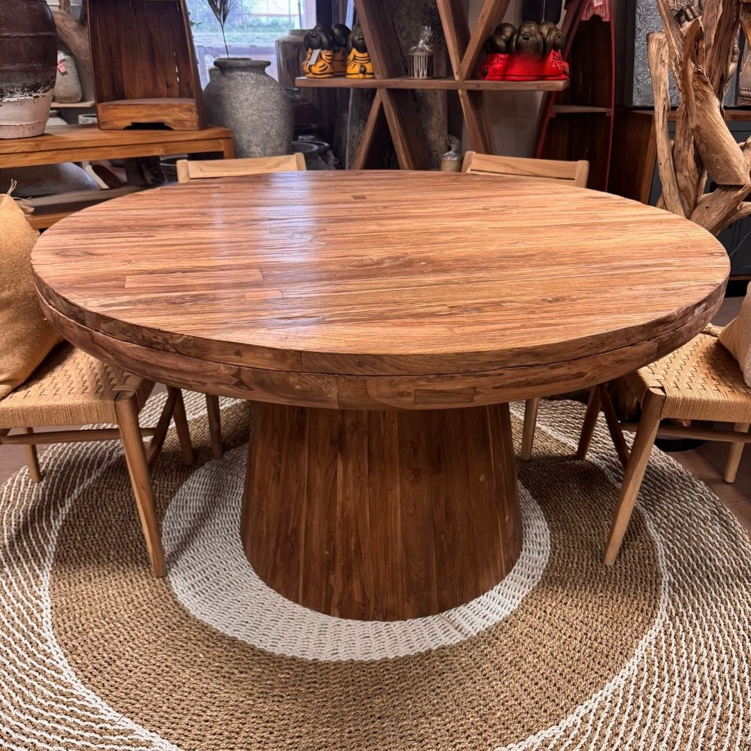 Table Teck recyclé - Ronde 2
