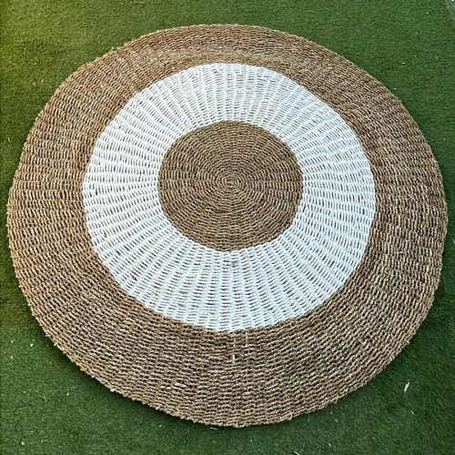 Tapis Balinais - cible Blanc / Naturel