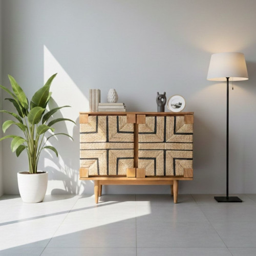 Meuble de rangement Teck et cordes
