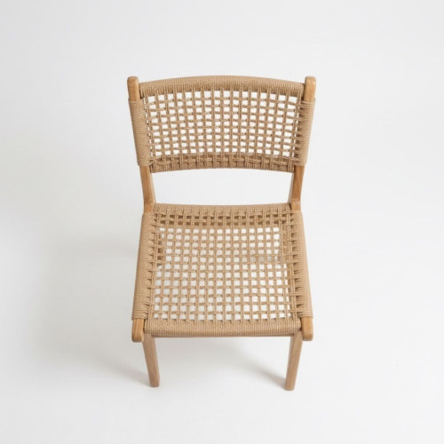 Chaise Teck et corde naturelles