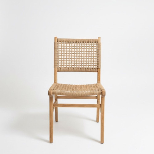 Chaise Teck et corde naturelles