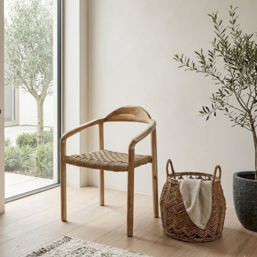 Chaise en Teck Brut et cordes