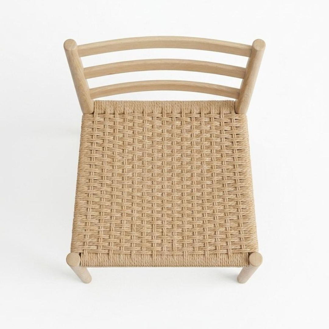 Chaise FARM Teck Brut & cordes 2