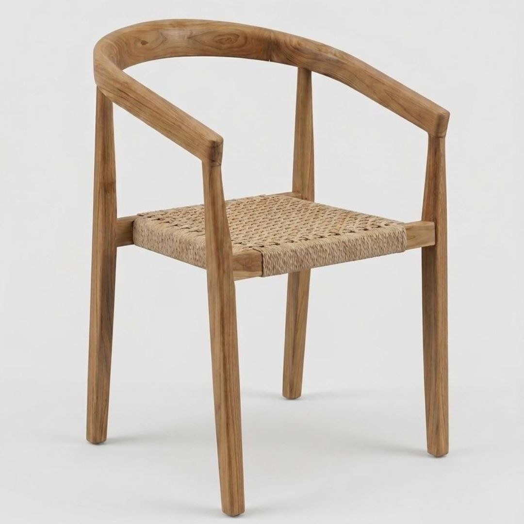 Fauteuil arrondi Teck Brut...
