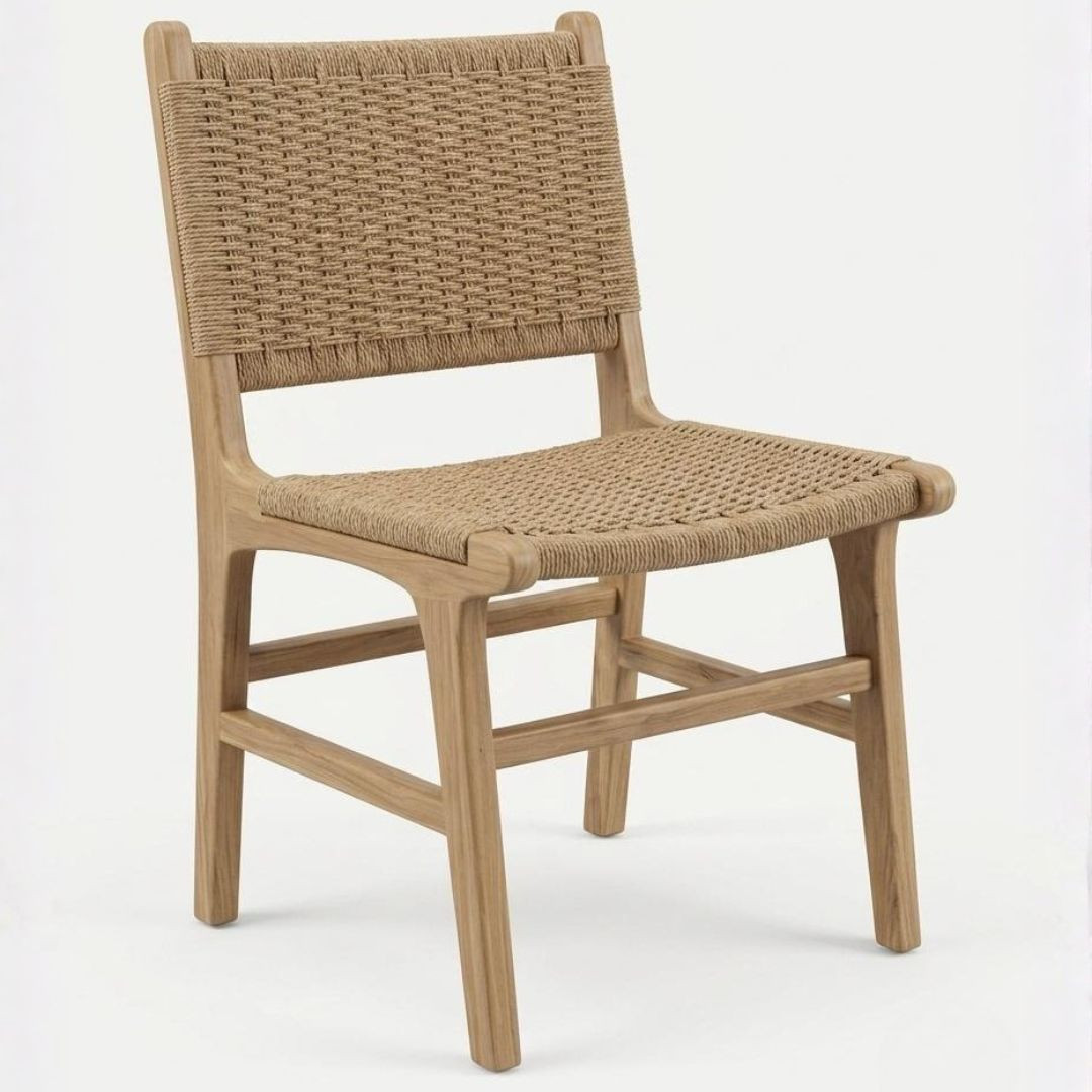 Chaise Teck et cordes...