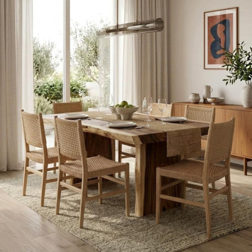 Chaise Teck et cordes naturelles...