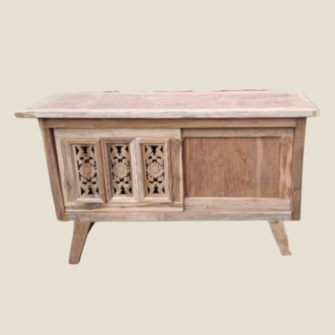 Buffet Teck recyclé sculpté 2
