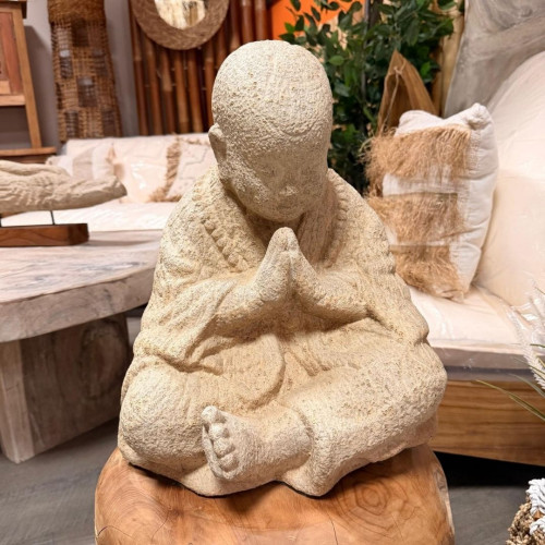 Statue Shaolin méditation - Beige