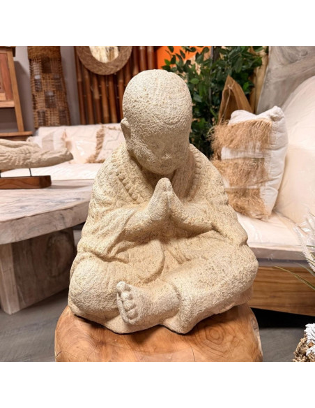 Statue Shaolin méditation - Beige