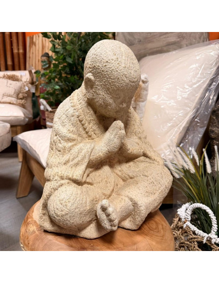 Statue Shaolin méditation - Beige