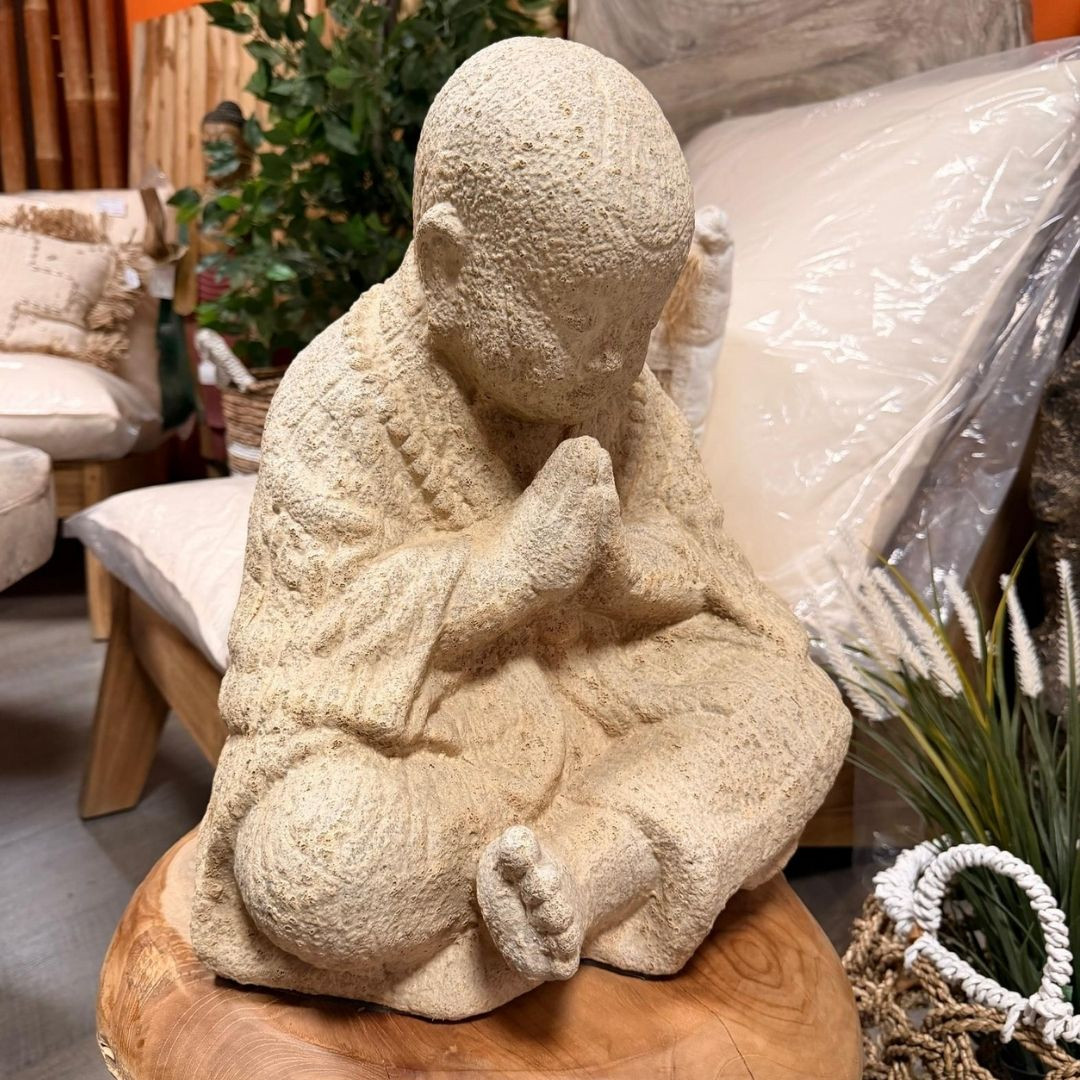 Statue Shaolin méditation - Beige 2